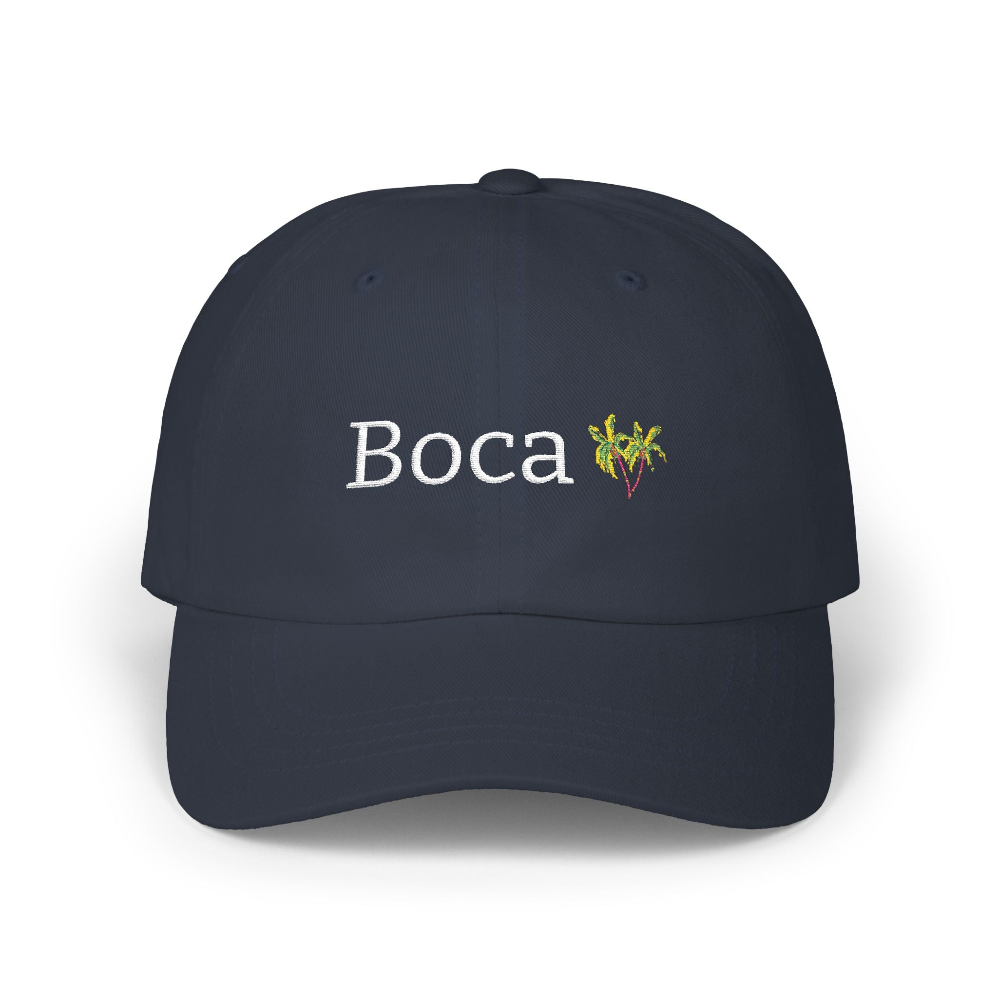 Boca Palm Trees embroidered baseball cap