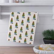 Christmas Tea Towel - Boxwood Topiary Watercolor