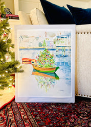 Christmas on Nantucket Watercolor Giclee Print by Laura Trevey (view 4)