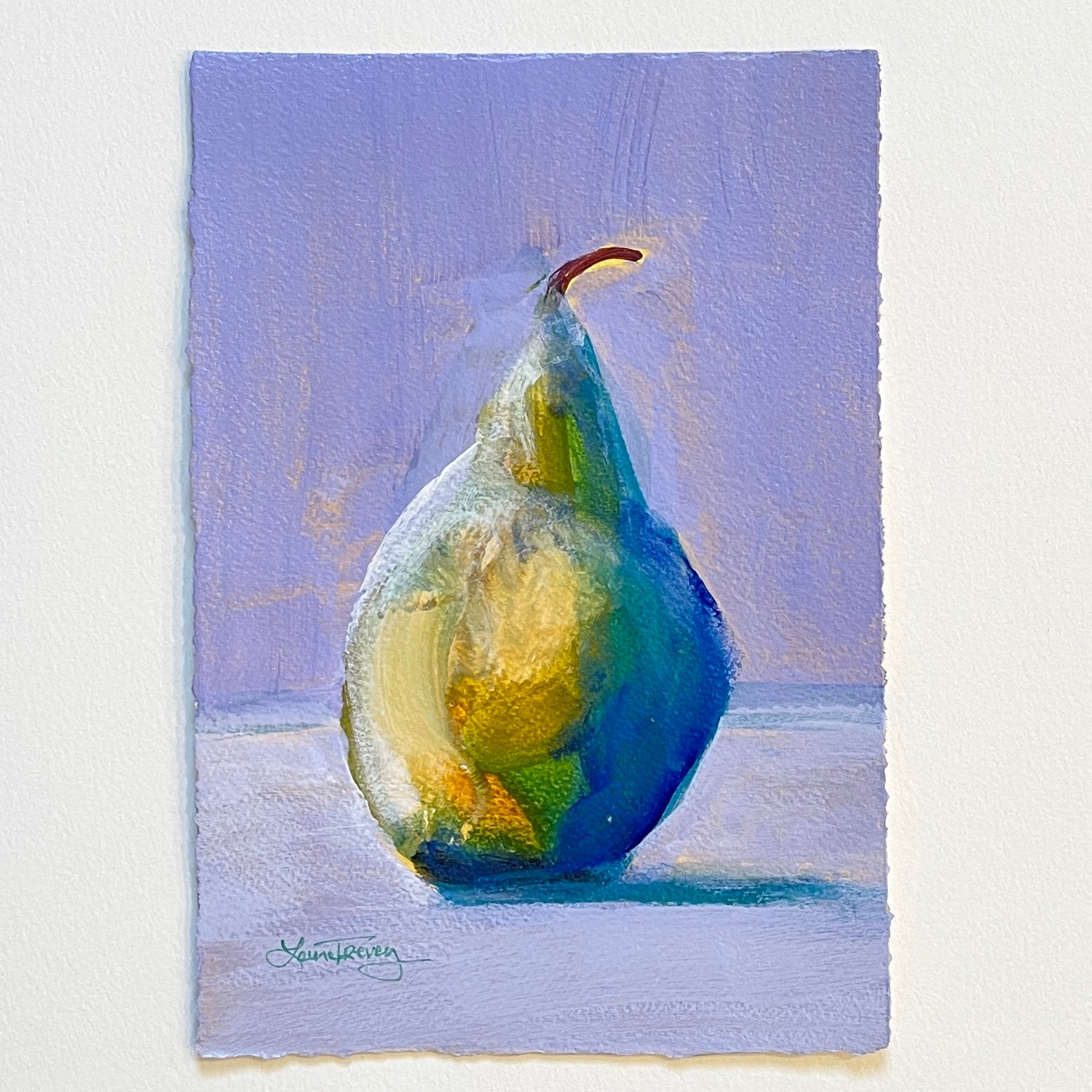 Pear, Acrylic on Watercolor Paper