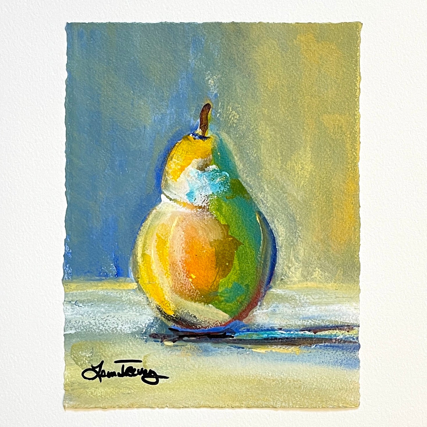 Pear III, Acrylic on Watercolor Paper