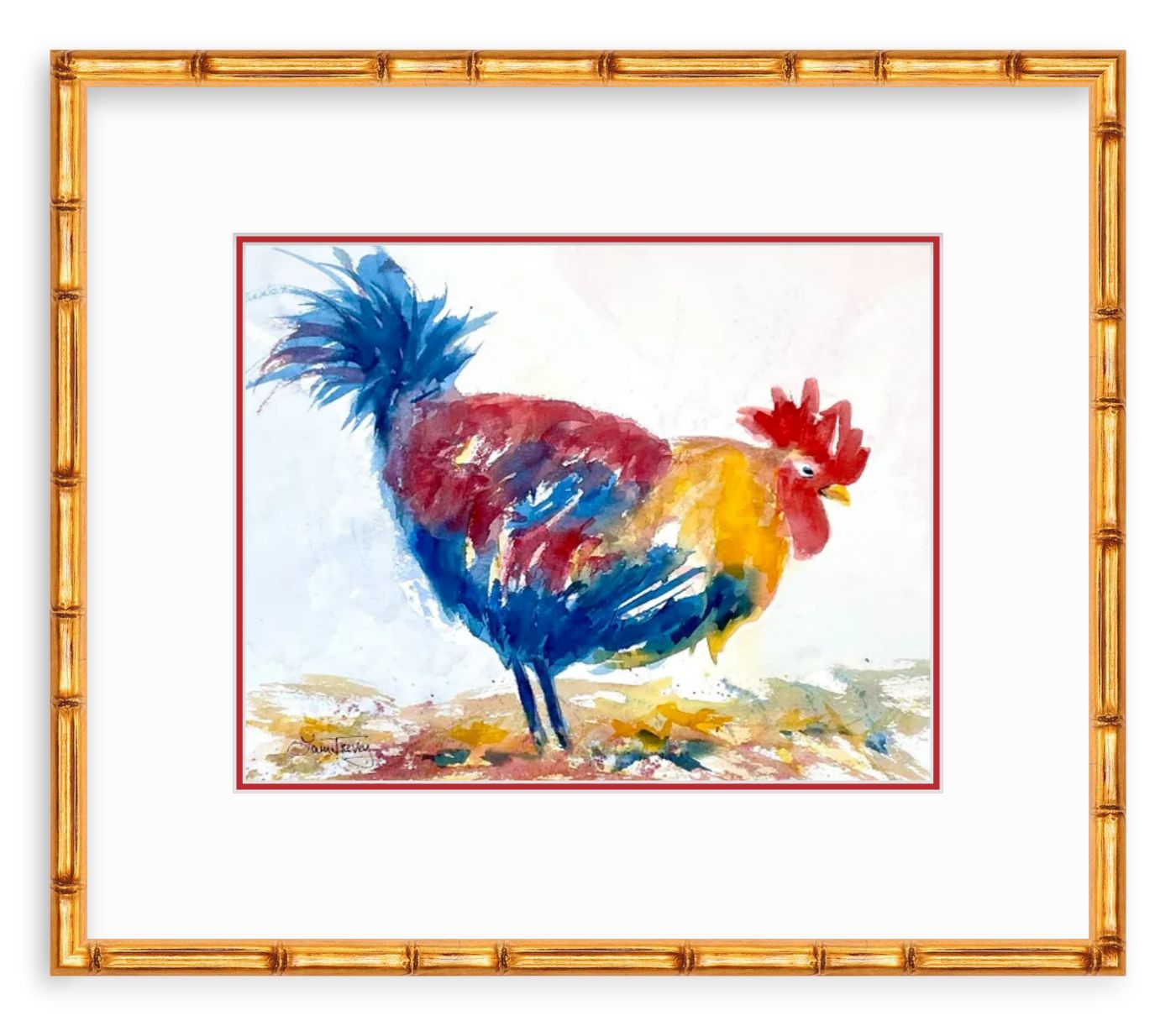 Harold the Rooster Watercolor 11x14