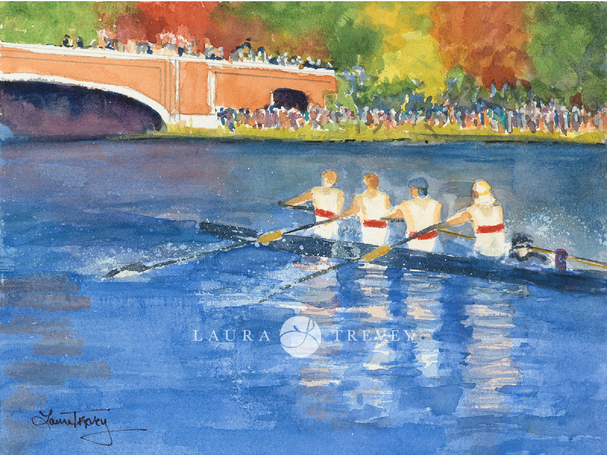 Head of the Charles Regatta Giclee Print by Laura Trevey