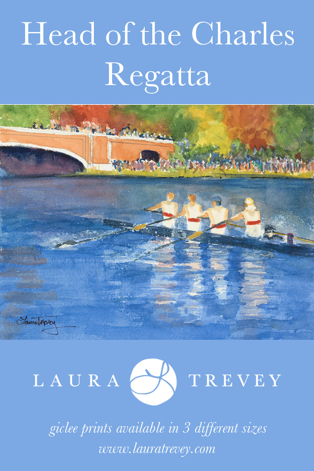 Head of the Charles Regatta Giclee Print by Laura Trevey (view 2)