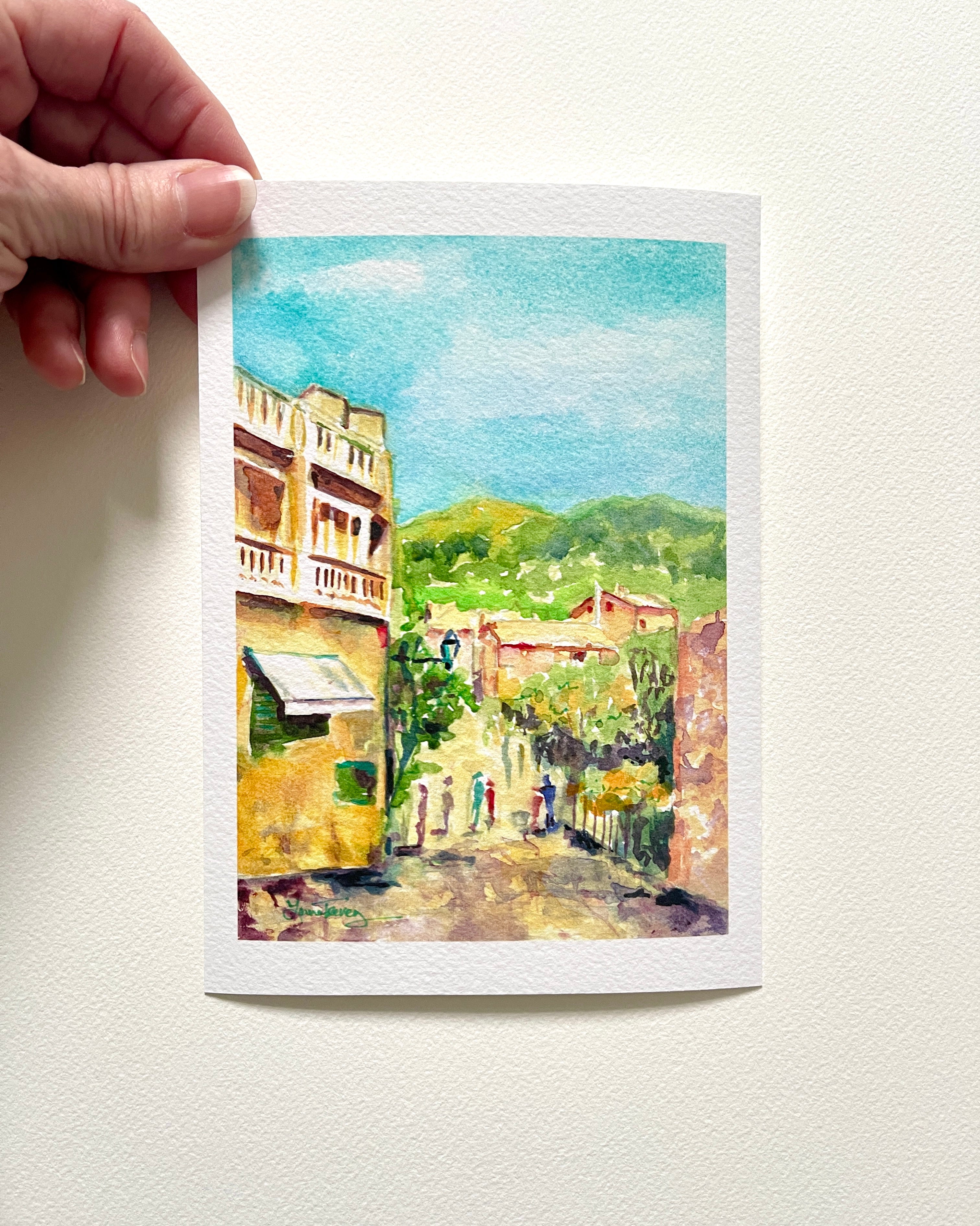 Valldemossa, Mallorca Watercolor Giclee Print by Laura Trevey (view 3)