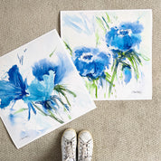 Pair of Blue Blossoms Watercolor Giclee Prints by Laura Trevey (view 2)