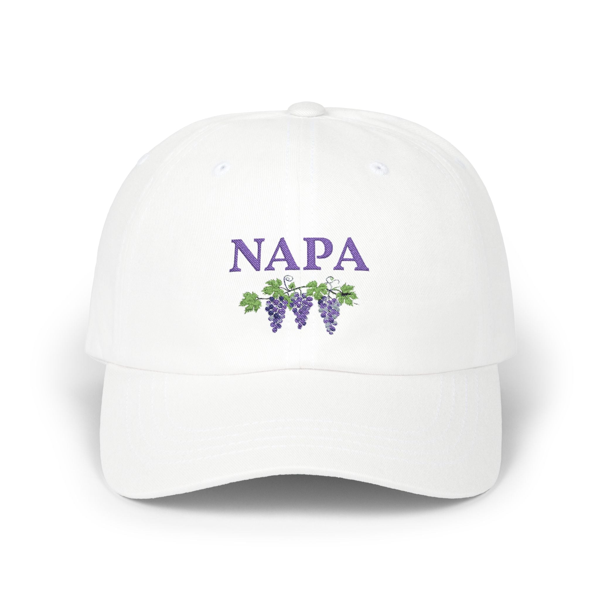 Napa Grape Dad Cap for Women by Laura Trevey, embroidered hat