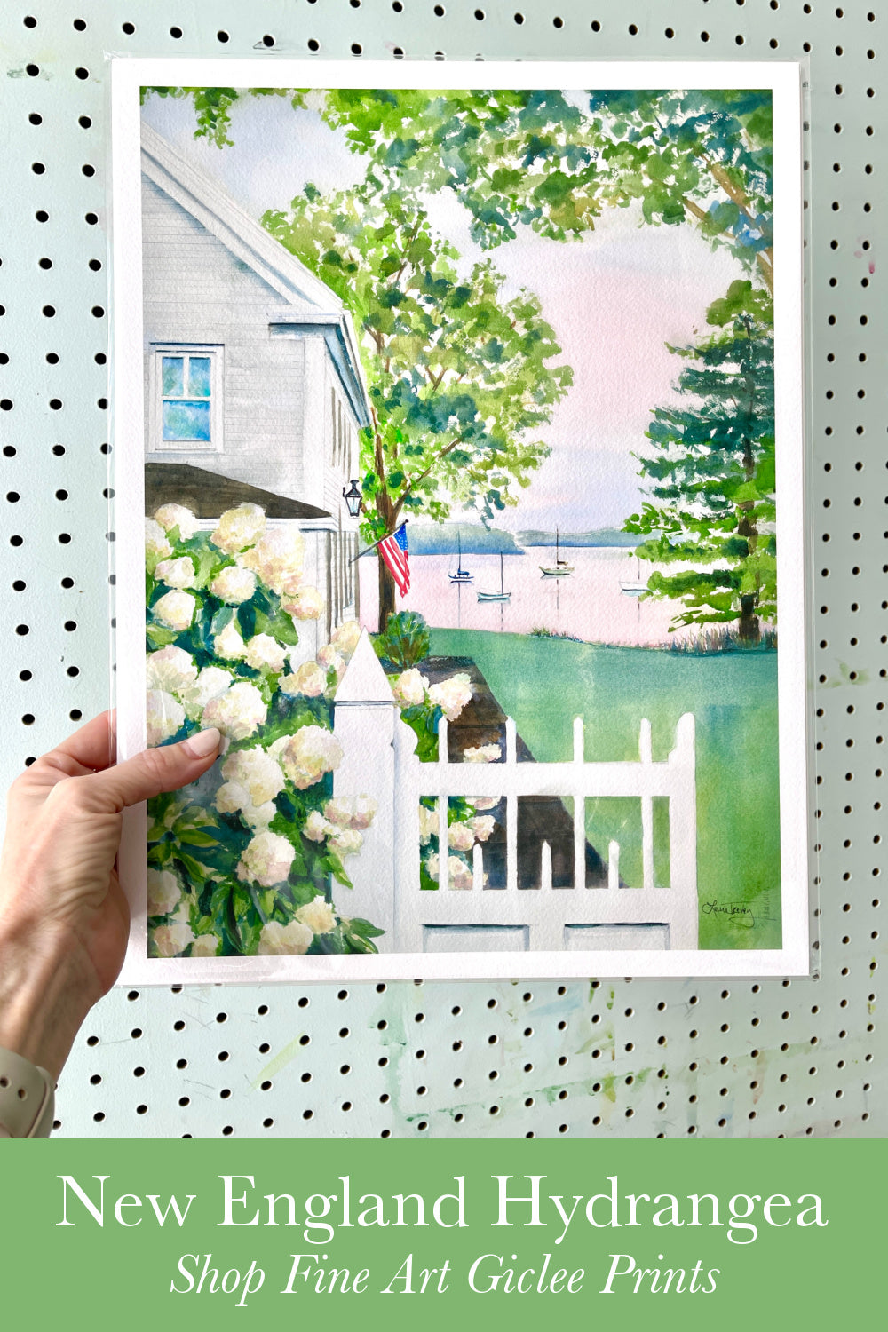New England Hydrangea Giclee Print by Laura Trevey (view 3)