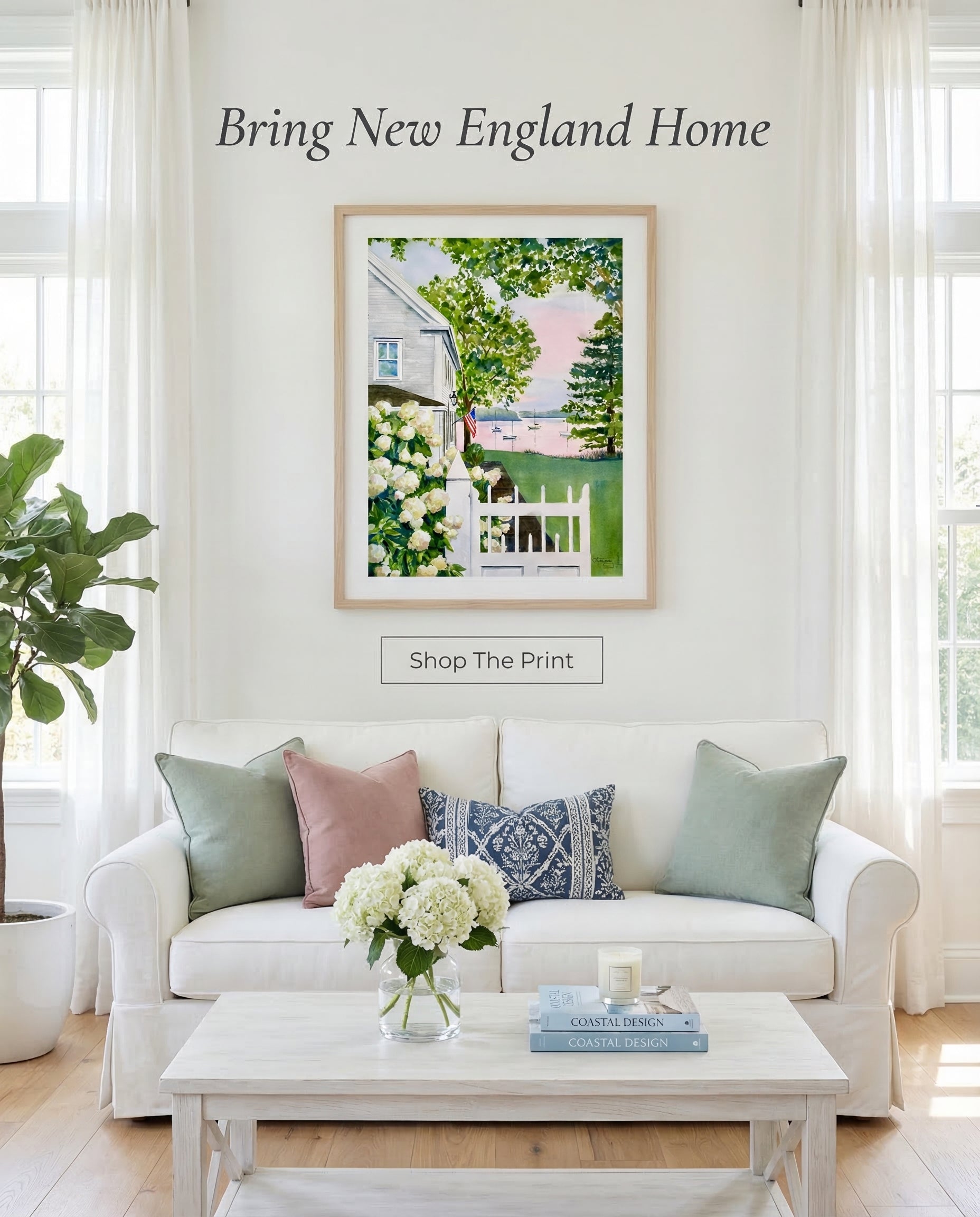 New England Hydrangea Giclee Print by Laura Trevey (view 4)