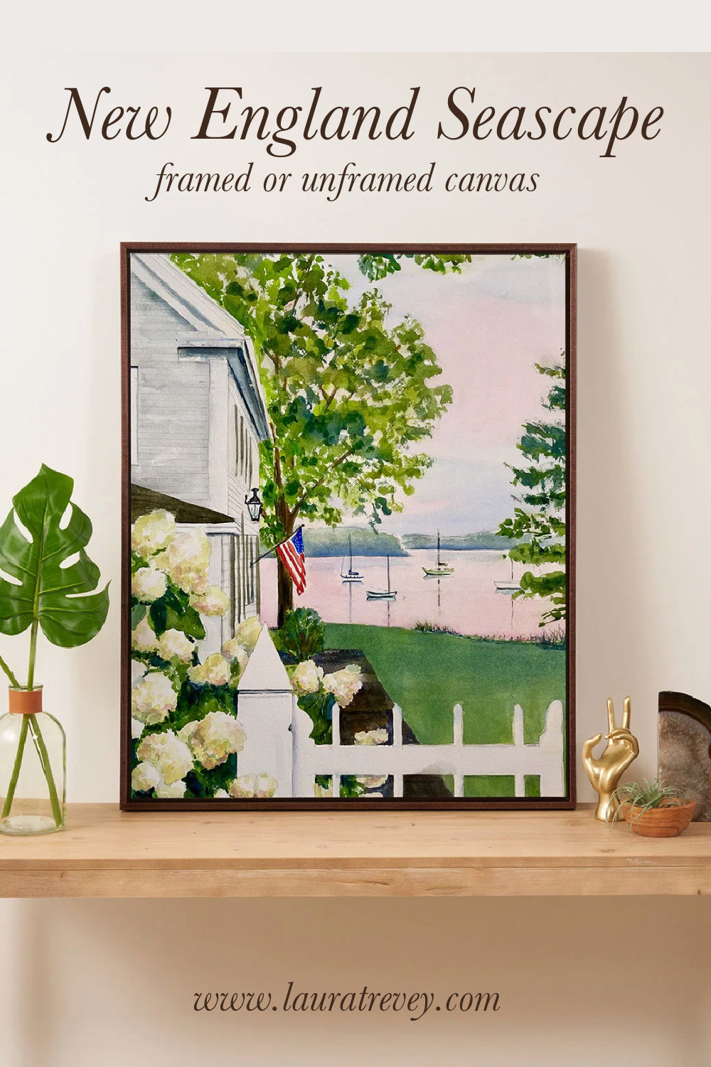 New England Hydrangea Canvas - Framed or Unframed