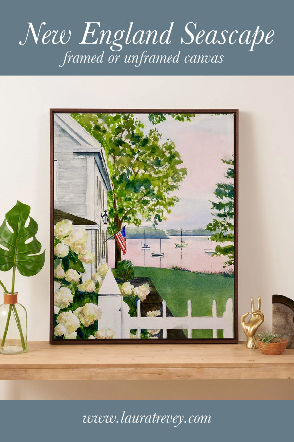 New England Hydrangea Canvas - Framed or Unframed