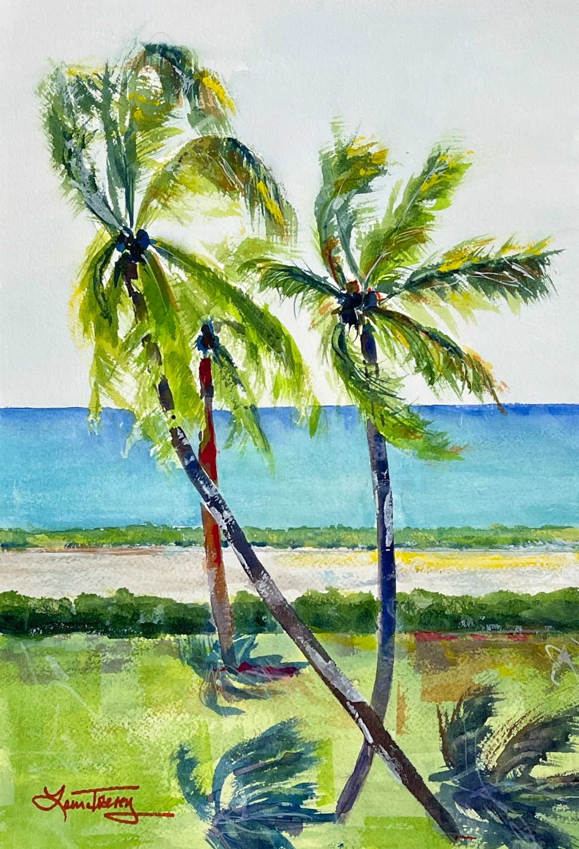 Ocean Drive 10x15 Coastal Watercolor