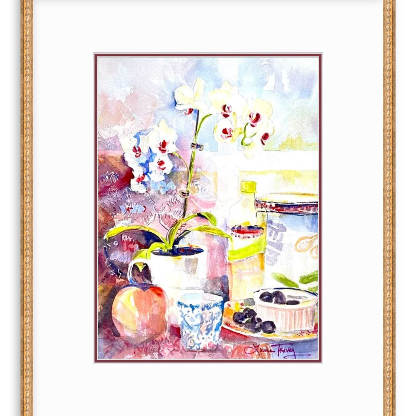 Orchid in a Tea Cup Giclee Print by Laura Trevey (view 2)