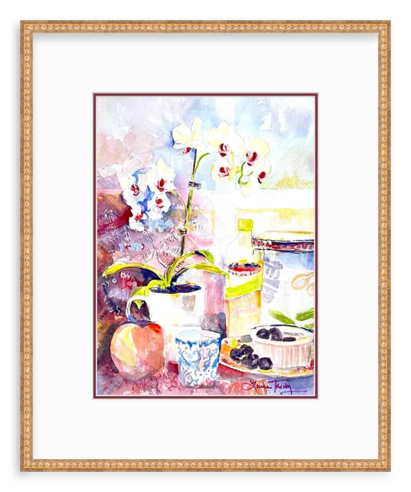Orchid in a Tea Cup Giclee Print by Laura Trevey (view 2)