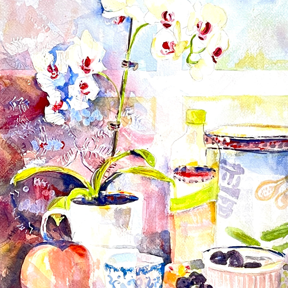 Orchid in a Tea Cup Giclee Print by Laura Trevey