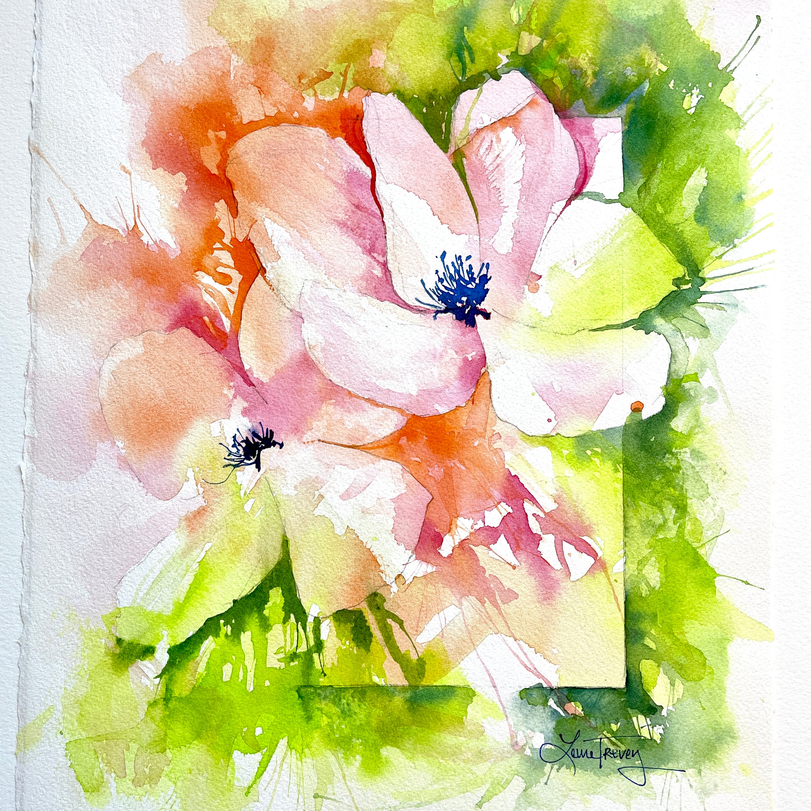 Positive Vibes 11x14 Watercolor by Laura Trevey