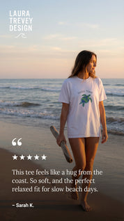 Sea Turtle Tee  "Shell Yeah!" Graphic T-Shirt by Laura Trevey (view 2)