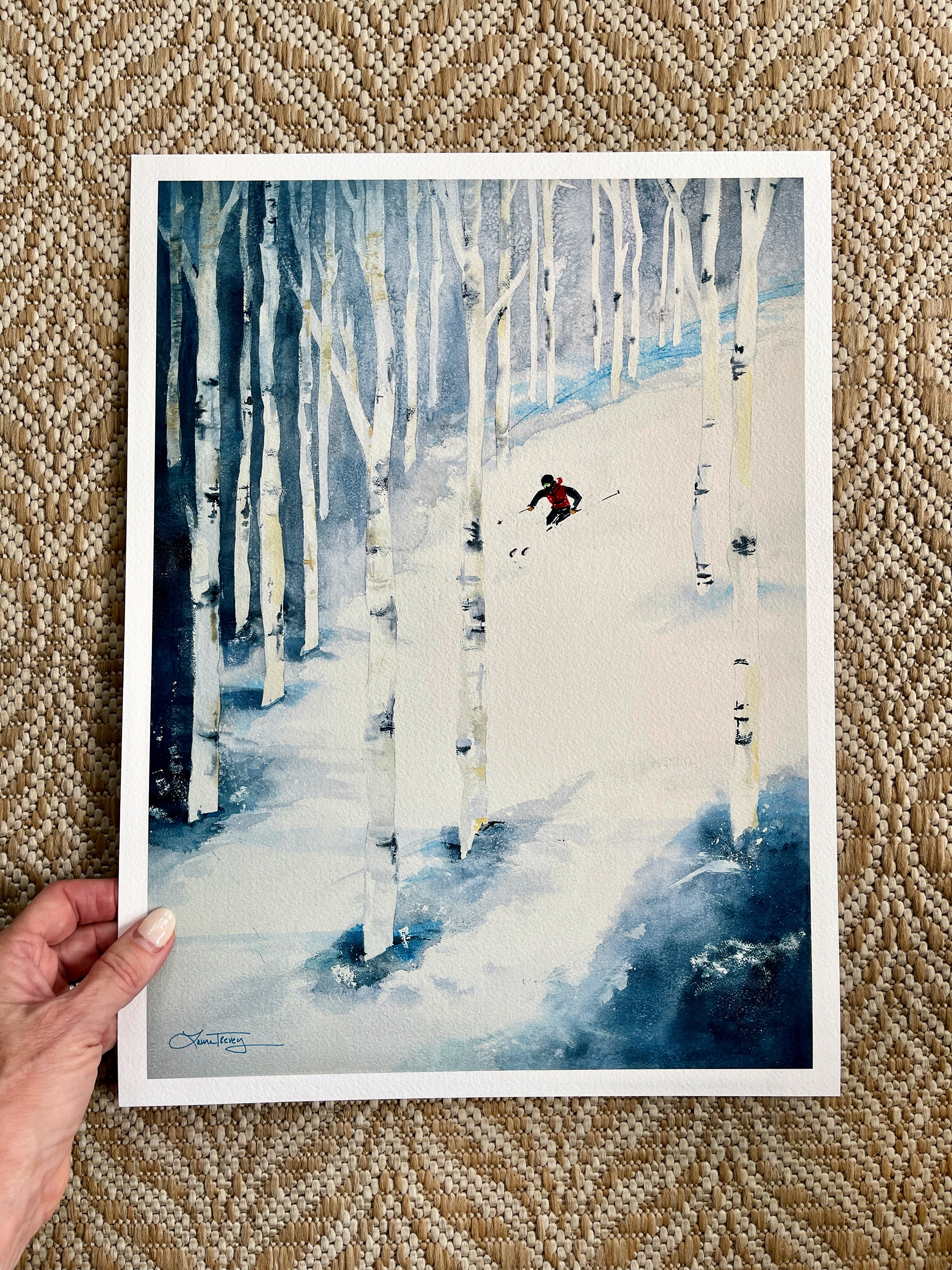 Black Diamond Ski Slopes Giclee Print by Laura Trevey (view 3)
