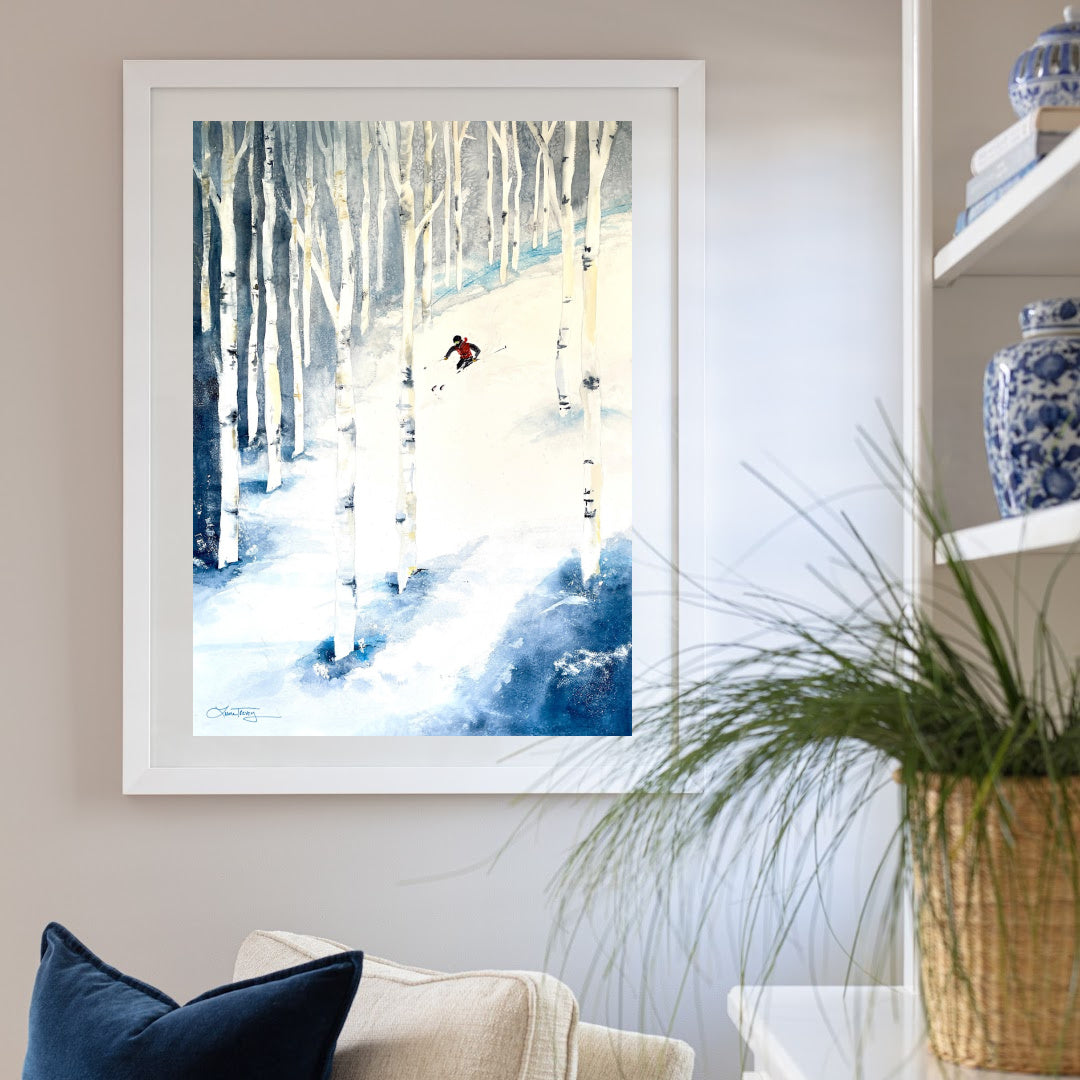 Black Diamond Ski Slopes Giclee Print by Laura Trevey (view 2)