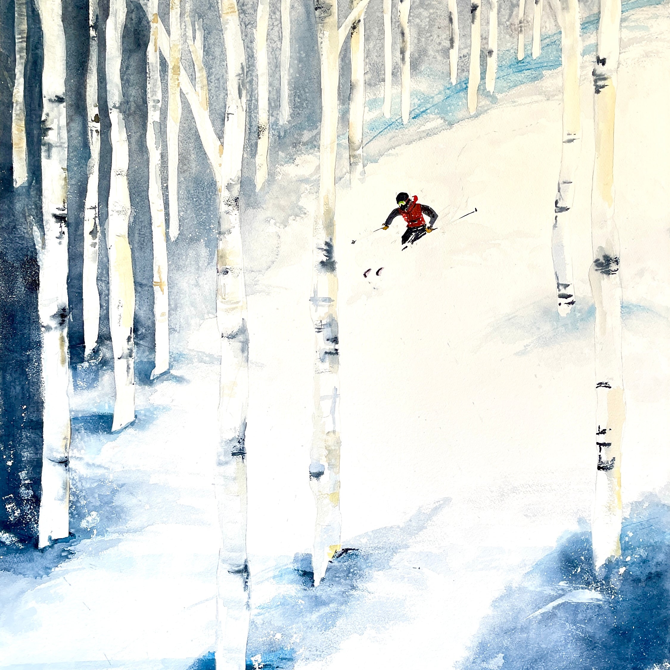 Black Diamond Ski Slopes Giclee Print by Laura Trevey
