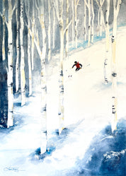 Black Diamond Ski Slopes Giclee Print by Laura Trevey