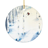Stowe Mountain Resort | Personalized Watercolor Ceramic Ornament