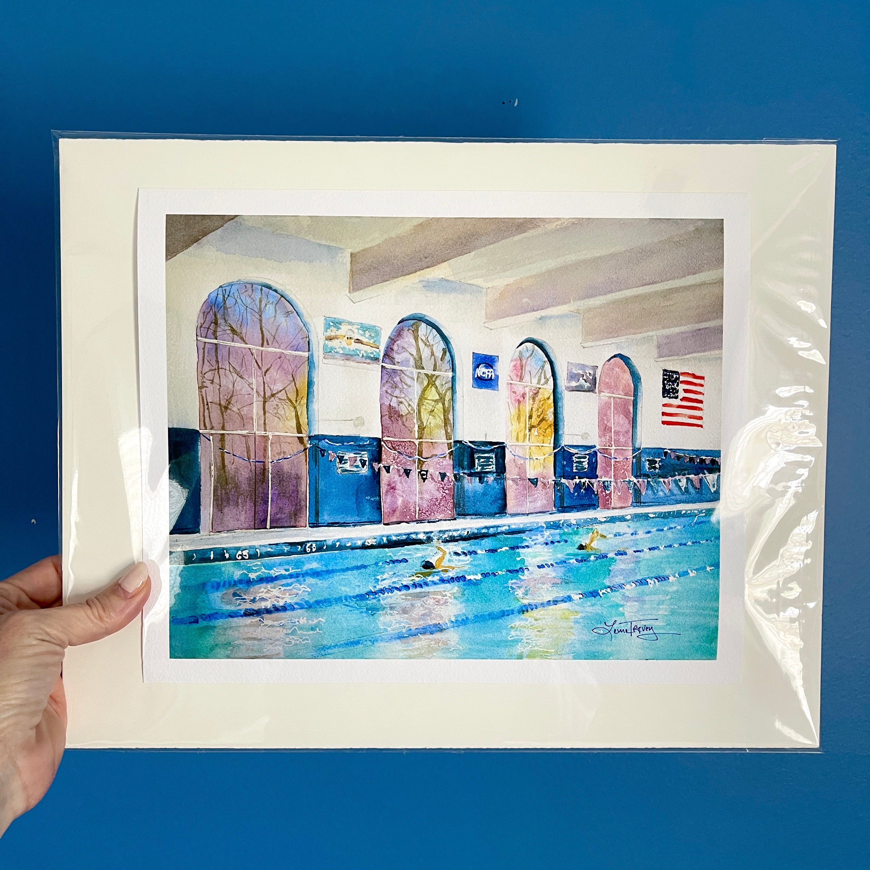University of Mary Washington Swimming Pool Print by Laura Trevey (view 2)