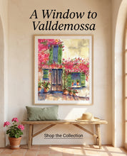 Pink Bougainvillea Valldemossa, Mallorca Watercolor Giclee Print by Laura Trevey (view 2)