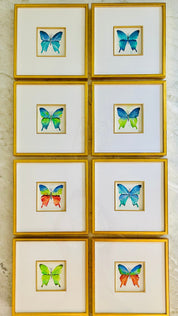 Framed Blue Green Butterfly III Watercolor by Laura Trevey (view 3)