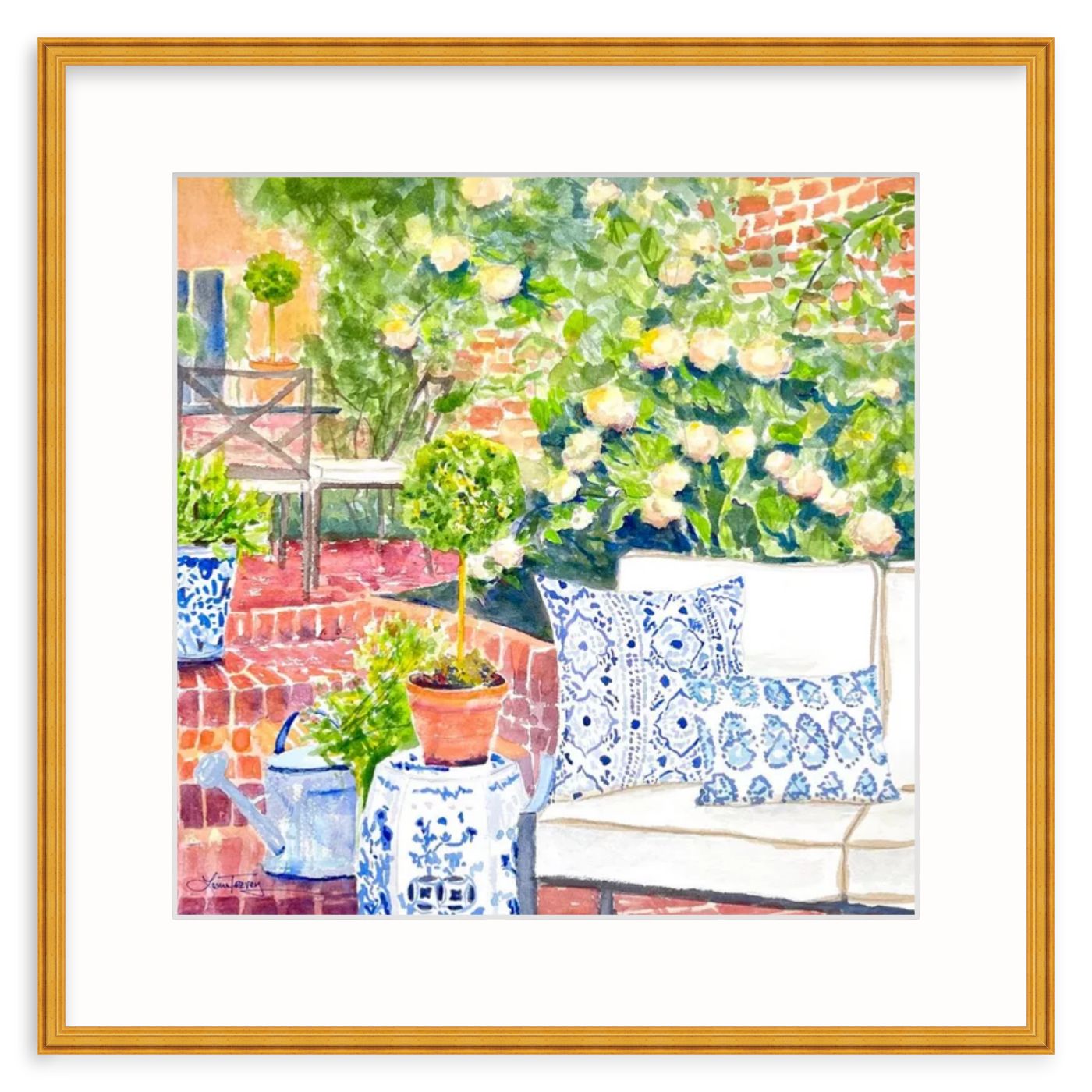 20x20 Backyard Oasis Watercolor Giclée Print by Laura Trevey (view 5)