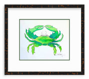 9x11 Turquoise Green Crab Original Coastal Watercolor Painting by Laura Trevey (view 2)
