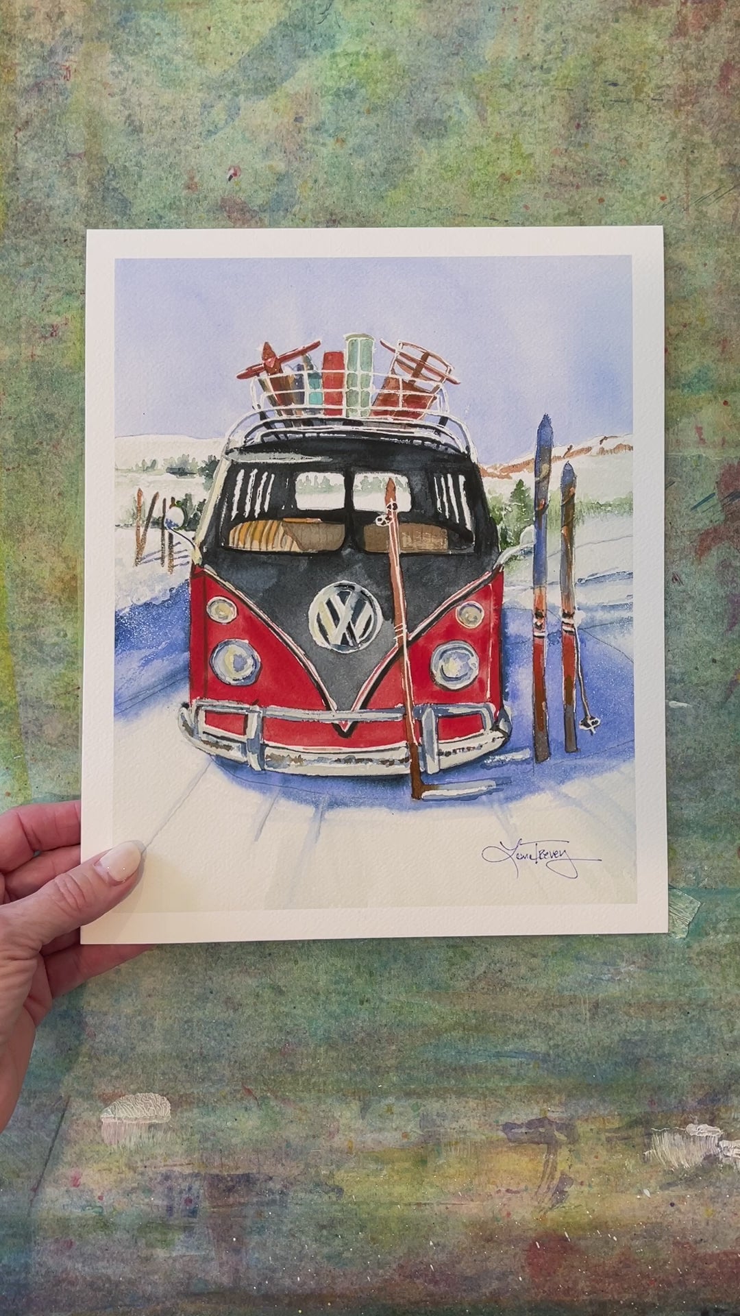 Winter Weekends Watercolor Giclee Print