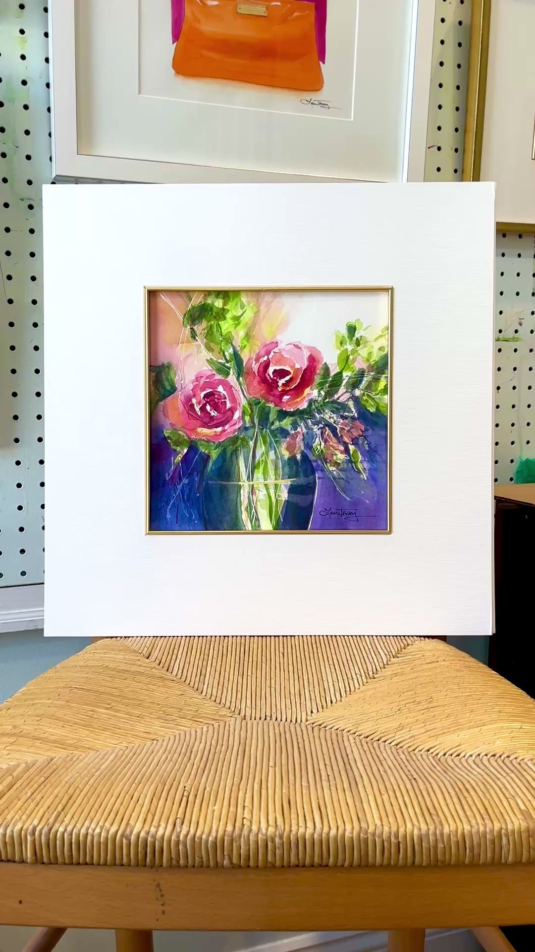 10x10 Heirloom Rose Floral Original Watercolor Painting – Laura Trevey