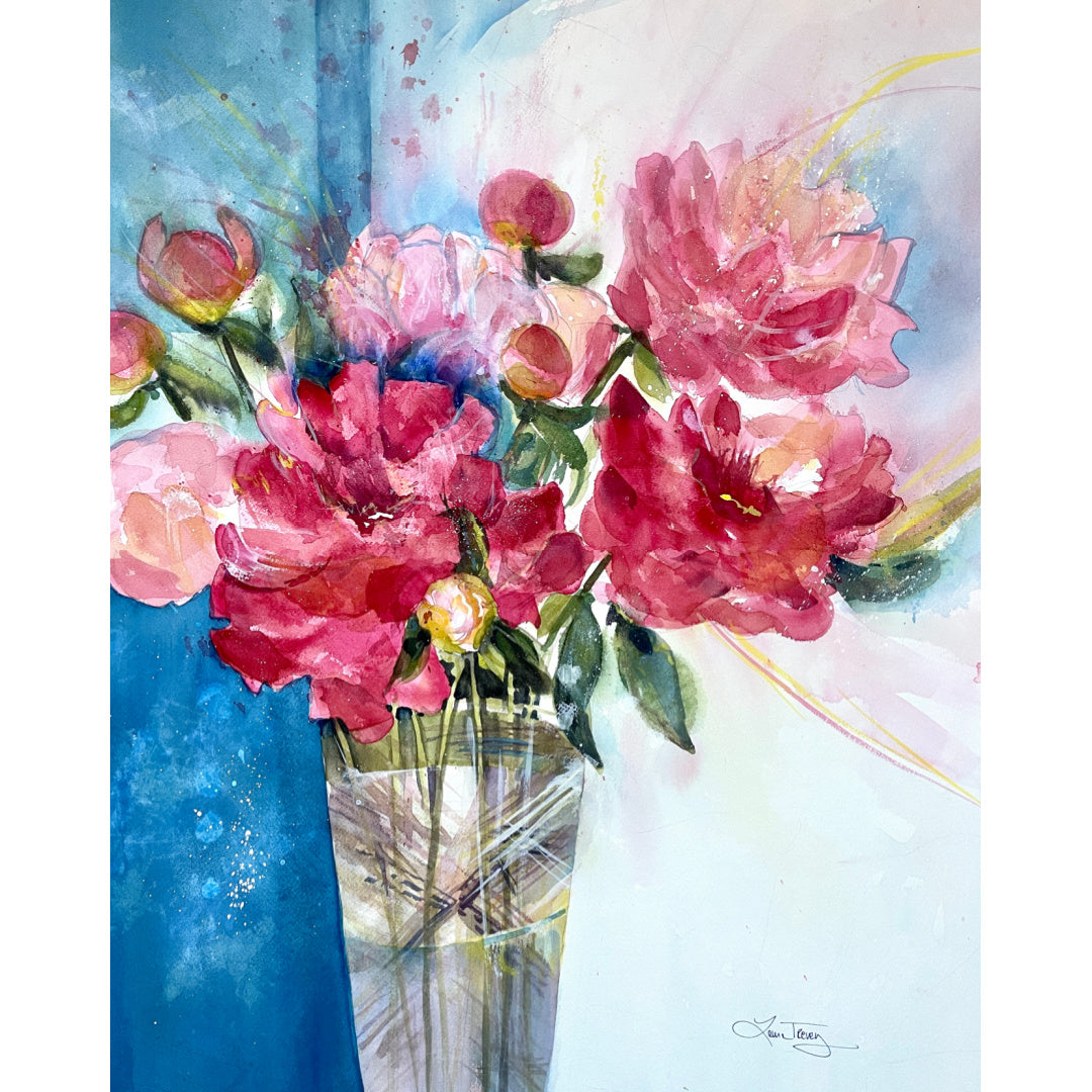 A Peony For Your Thoughts Watercolor 22x28