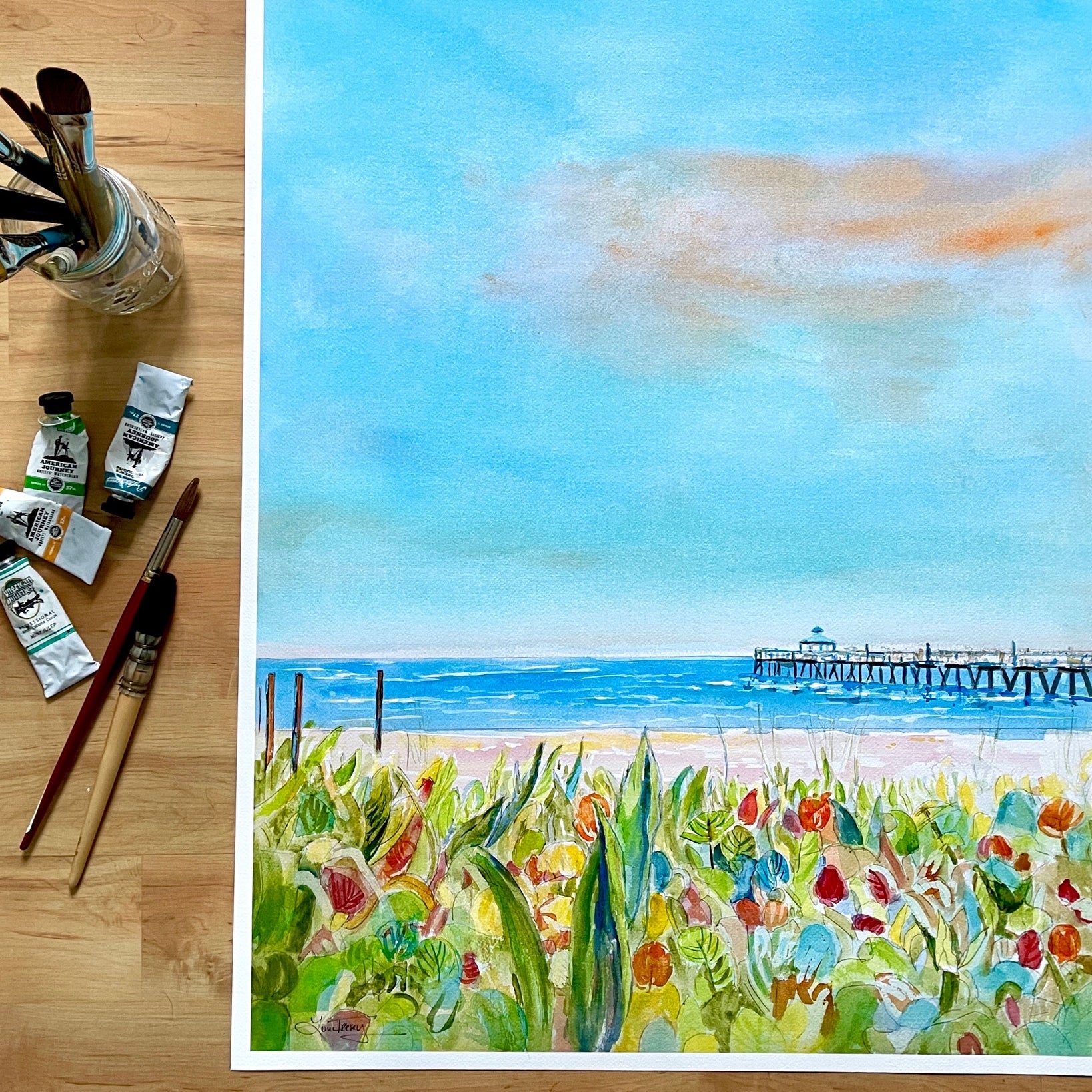 Deerfield Beach Giclee Print by Laura Trevey (view 2)
