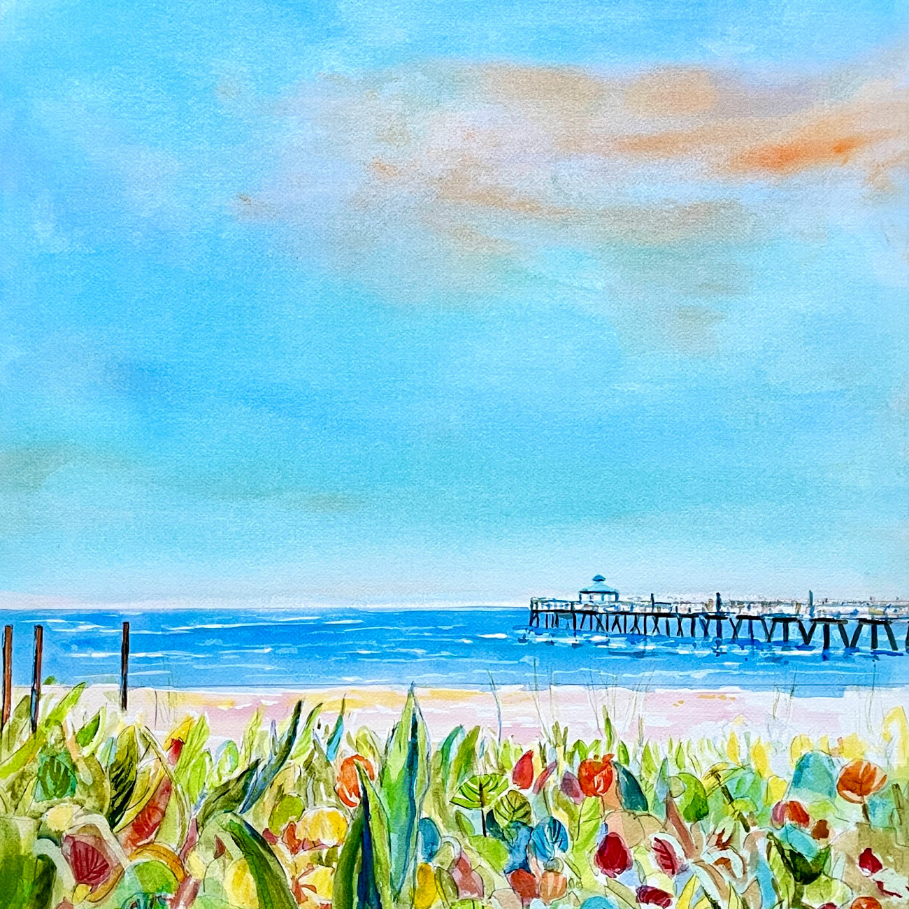 Deerfield Beach Giclee Print by Laura Trevey