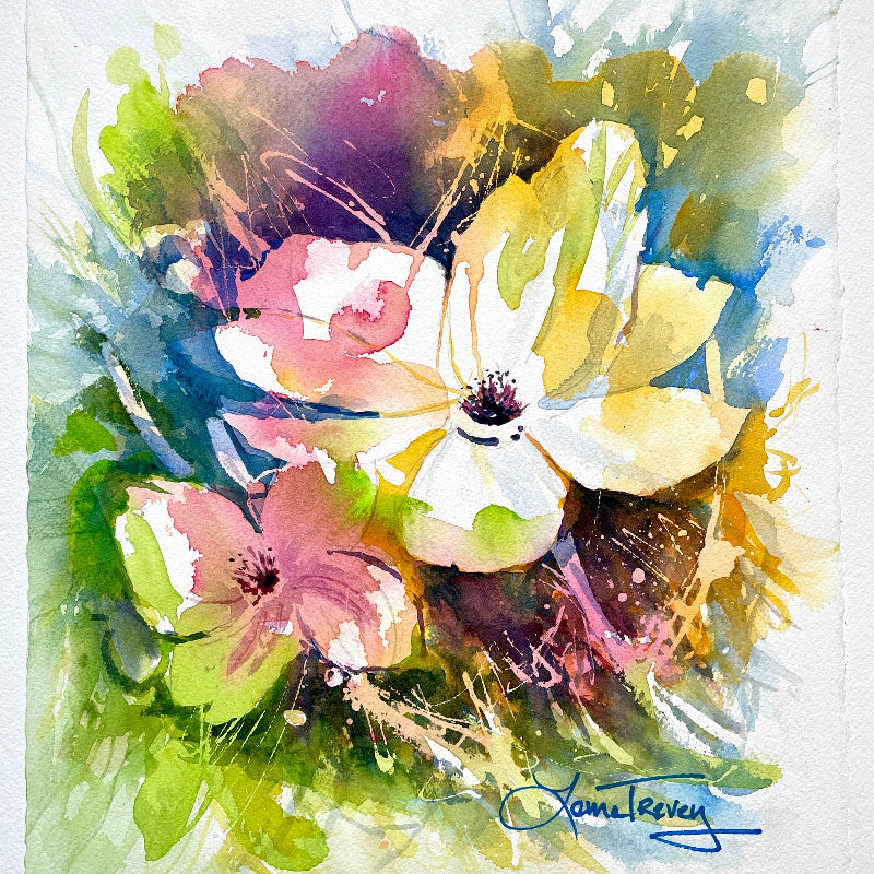 Grateful Watercolor 10×12 by Laura Trevey