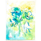 Happy Go Lucky 11x15 Original Watercolor Painting – Bright Cheerful Floral Wall Art
