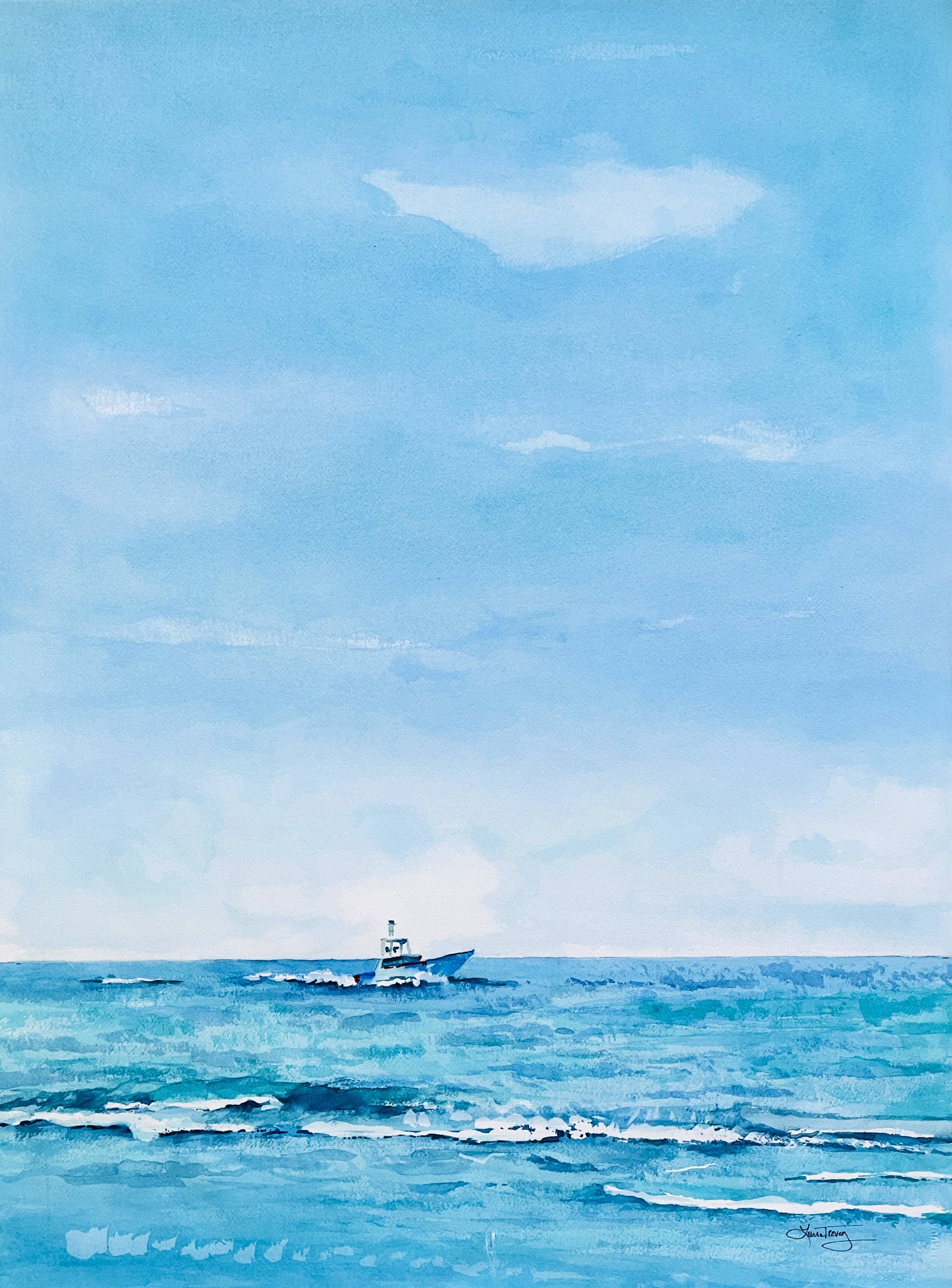 Heading In Watercolor 22x30 by Laura Trevey