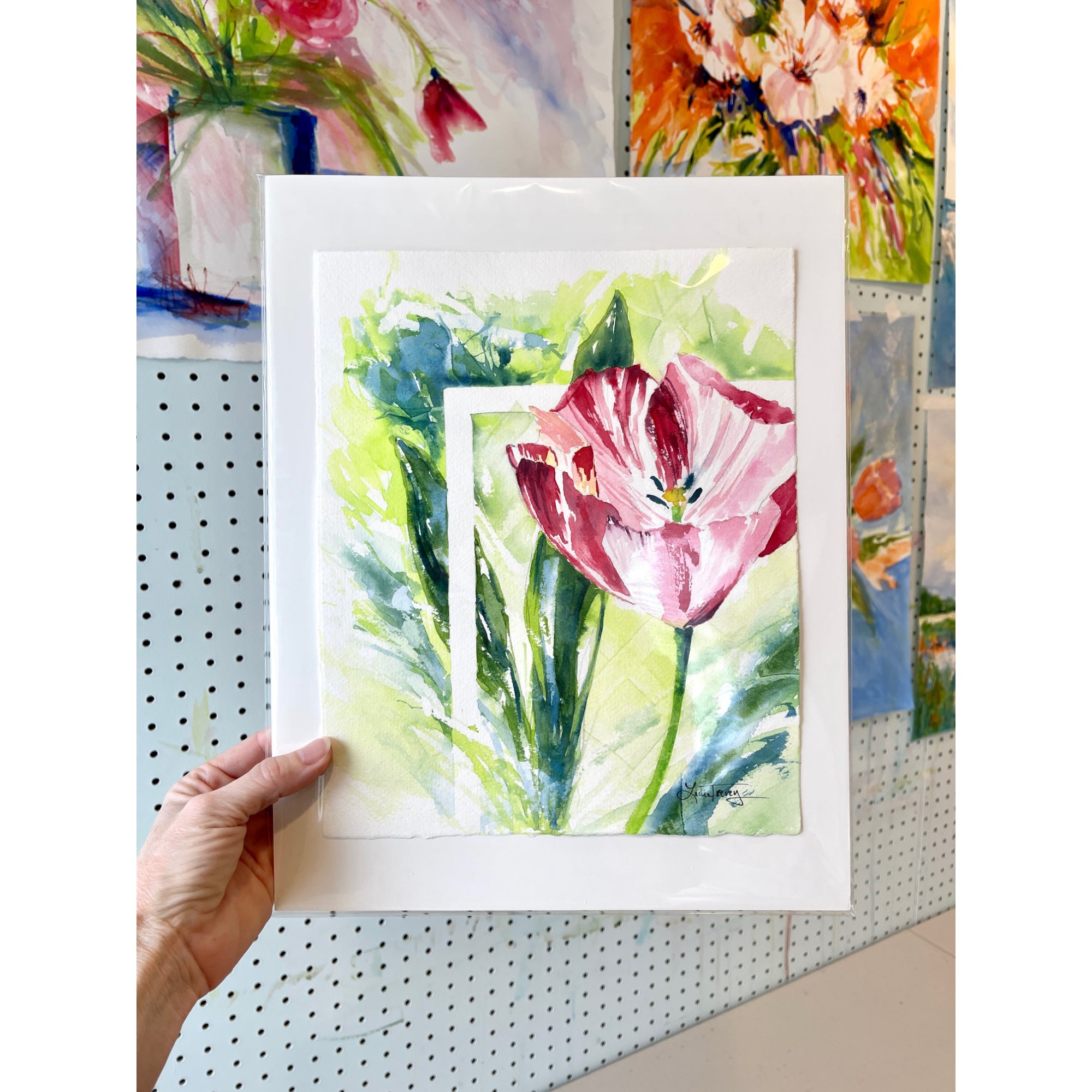 JOY Tulip Watercolor 9x11