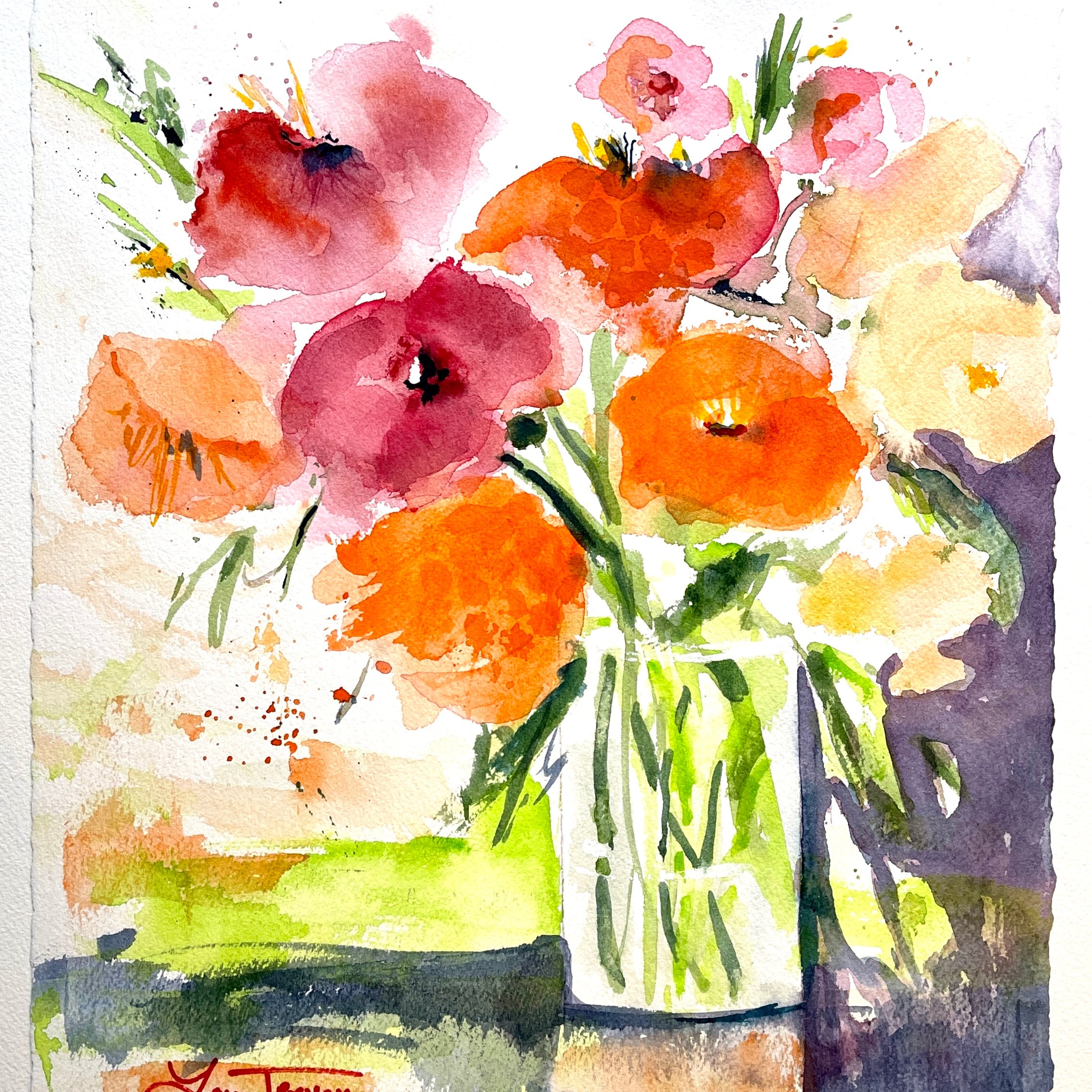 Let The Good Times Roll Watercolor 11x14 by Laura Trevey
