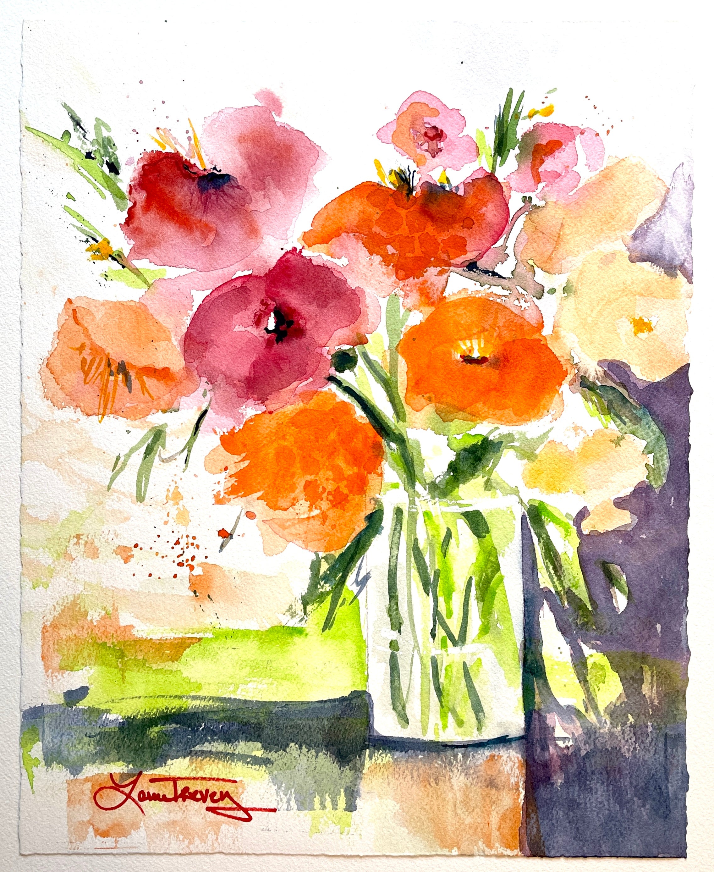 Let The Good Times Roll Watercolor 11x14 by Laura Trevey