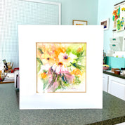 Orange Sherbet Watercolor 20x20 by Laura Trevey (view 3)