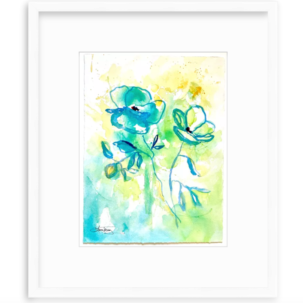 Happy Go Lucky 11x15 Original Watercolor Painting by Laura Trevey (view 2)