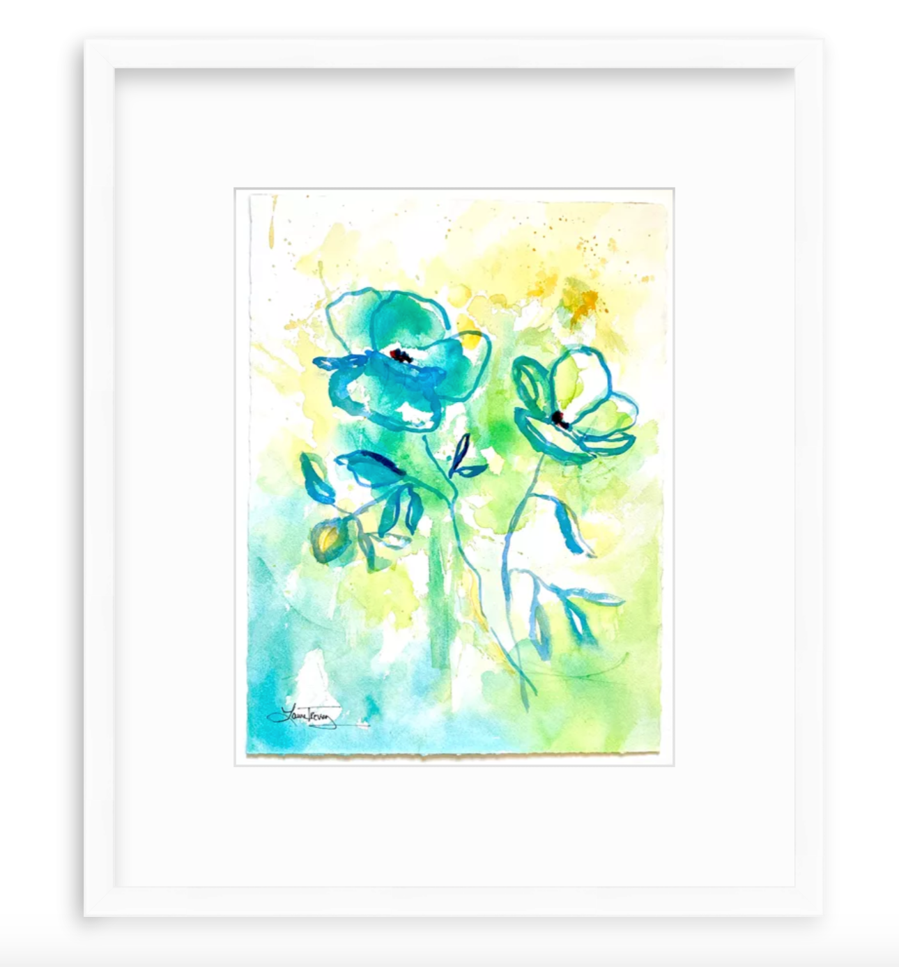 Happy Go Lucky 11x15 Original Watercolor Painting by Laura Trevey (view 2)