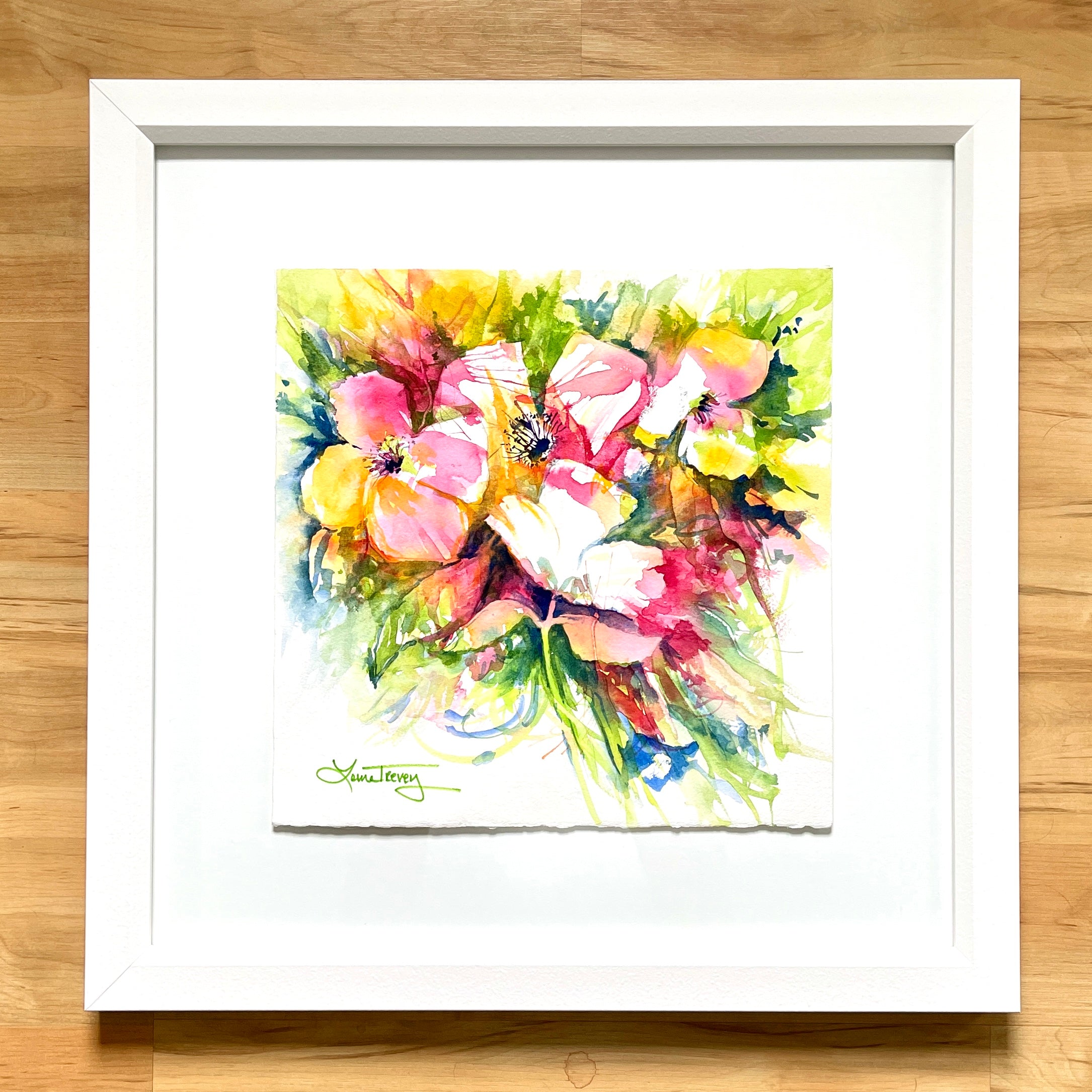 Summer Colors Watercolor 12×12 by Laura Trevey (view 2)