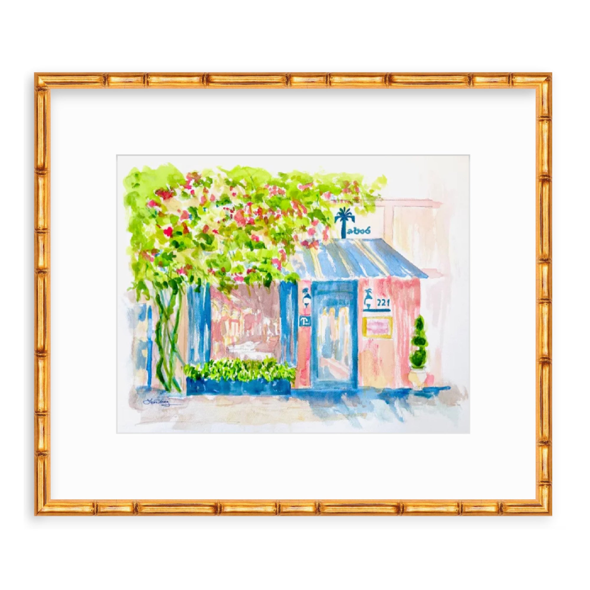 Ta-Boo Restaurant Watercolor 16x20 by Laura Trevey (view 2)