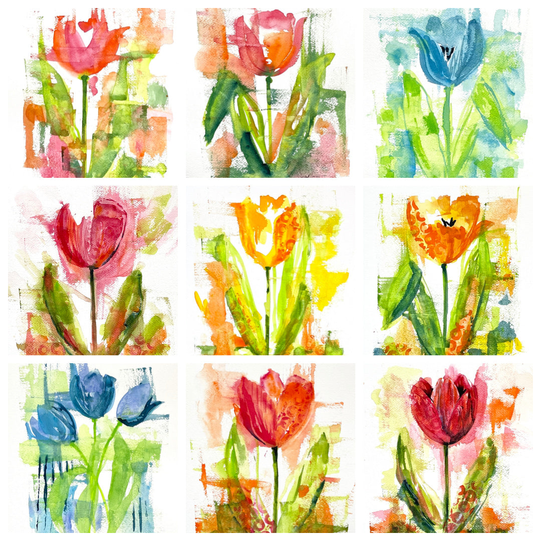 HOPE Tulip #1 Watercolor 9x11