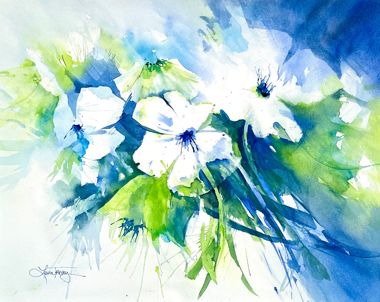 Midnight Blue II Watercolor Giclee Print by Laura Trevey