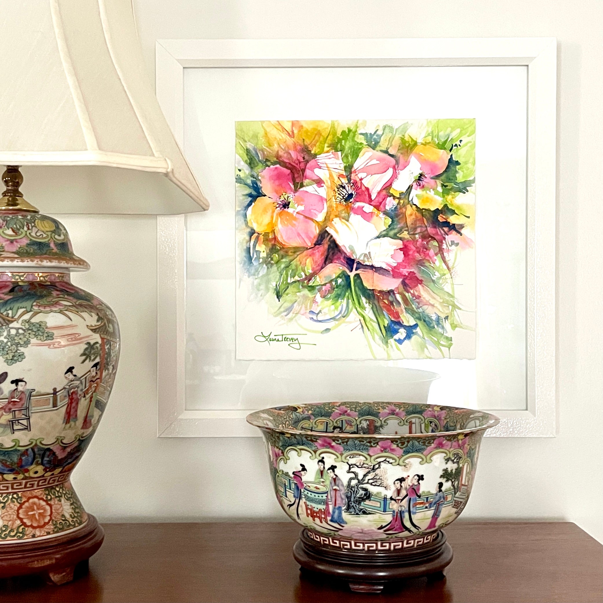 Summer Colors Watercolor 12×12 by Laura Trevey (view 3)